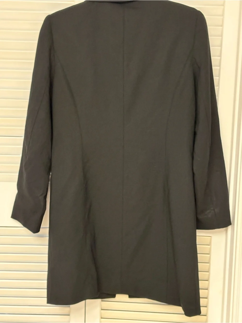 Ann Taylor Black Trench Coat with Clean Collar